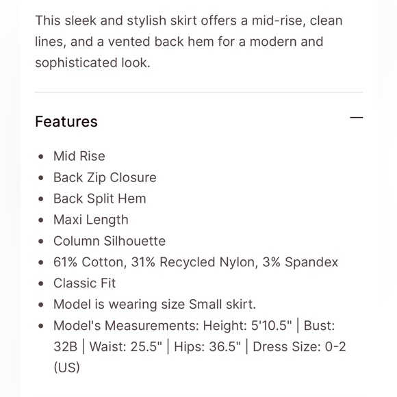 NWT St. Agni Minimal Column Skirt - Picture 5 of 16